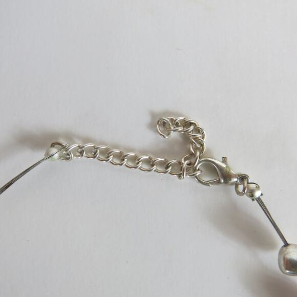 Necklace Multi Strand  Red and Silver Tone Beads with Lobster Clasp 18" Jewelry - Picture 5 of 7